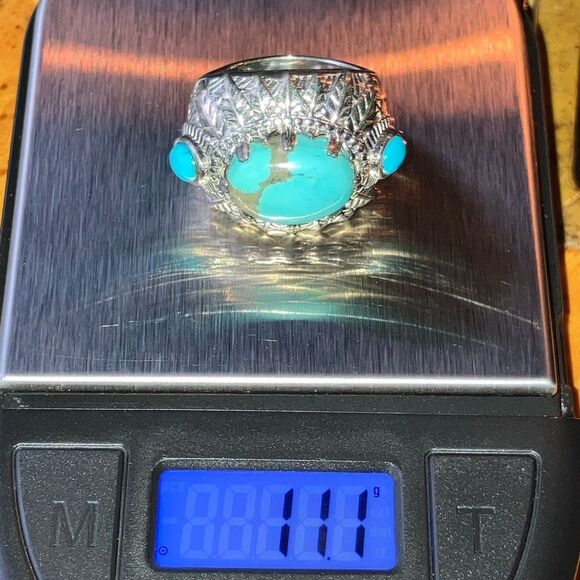 Sierra Nevada Sleeping Beauty Turquoise Sterling Silver Cocktail Ring Size 6 - Picture 8 of 8